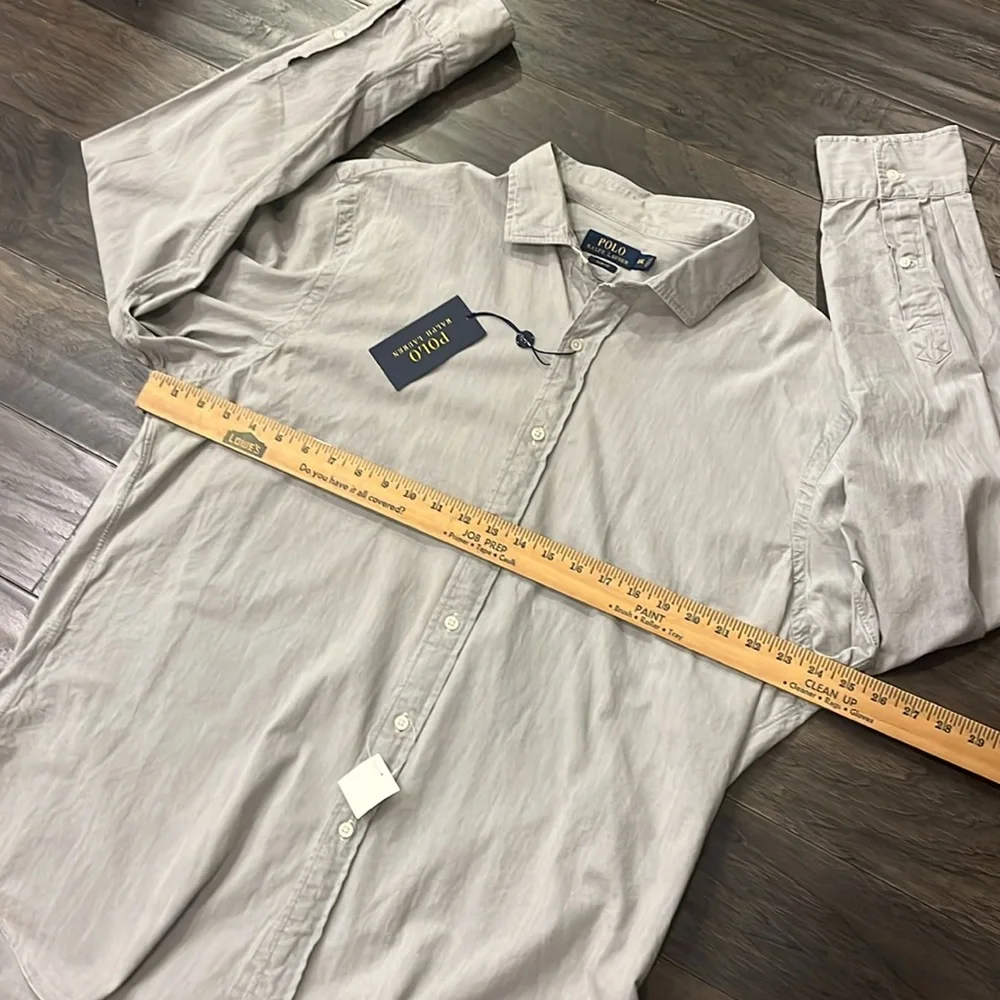 Polo Ralph Lauren Great Escape Button Down Shirt grey Slim Fit Mens Size XXL
